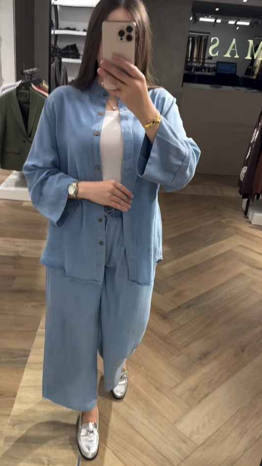 Ensemble jean tencile BLEU CIEL