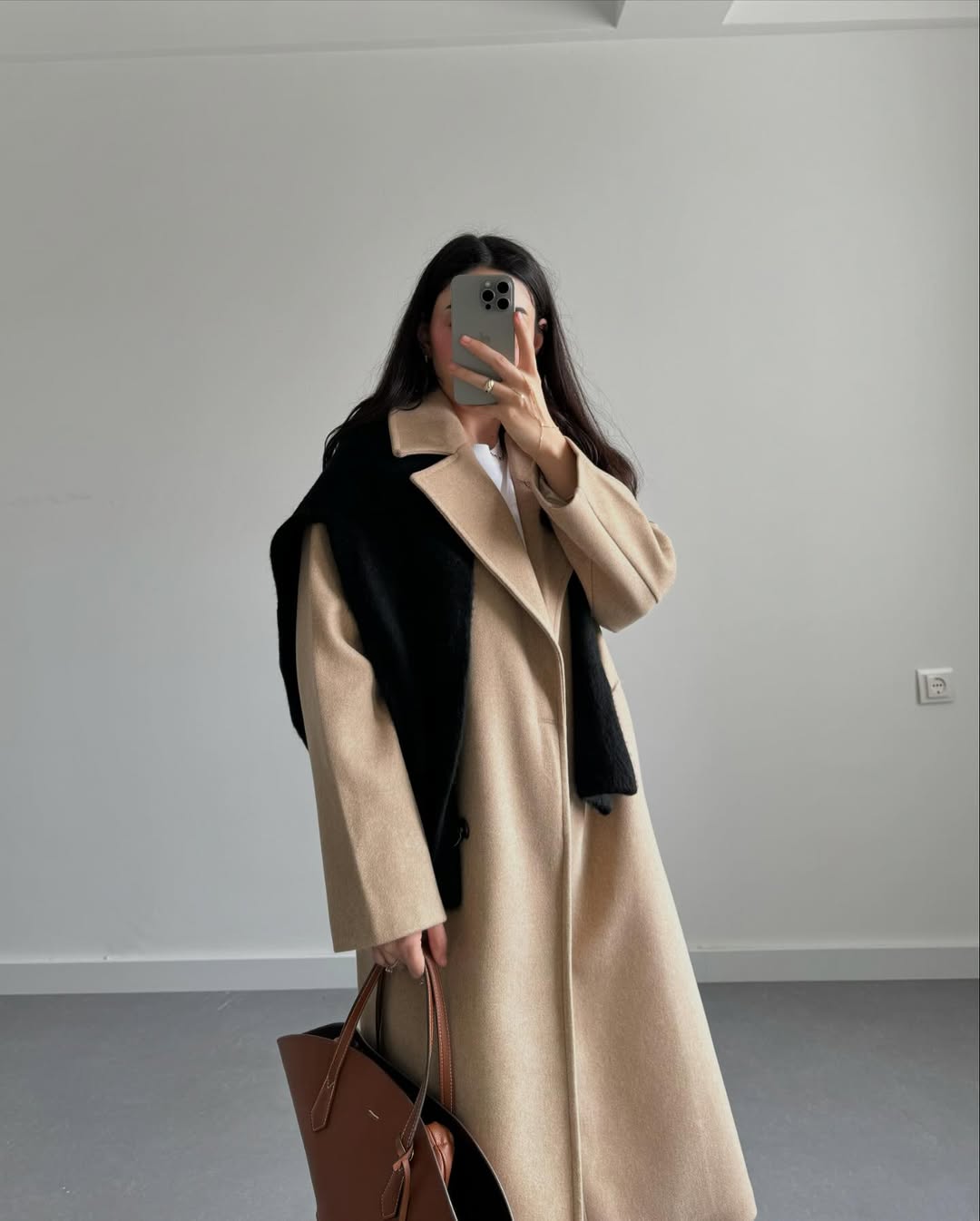 MANTEAU CACHEMIR AVEC BOUTON