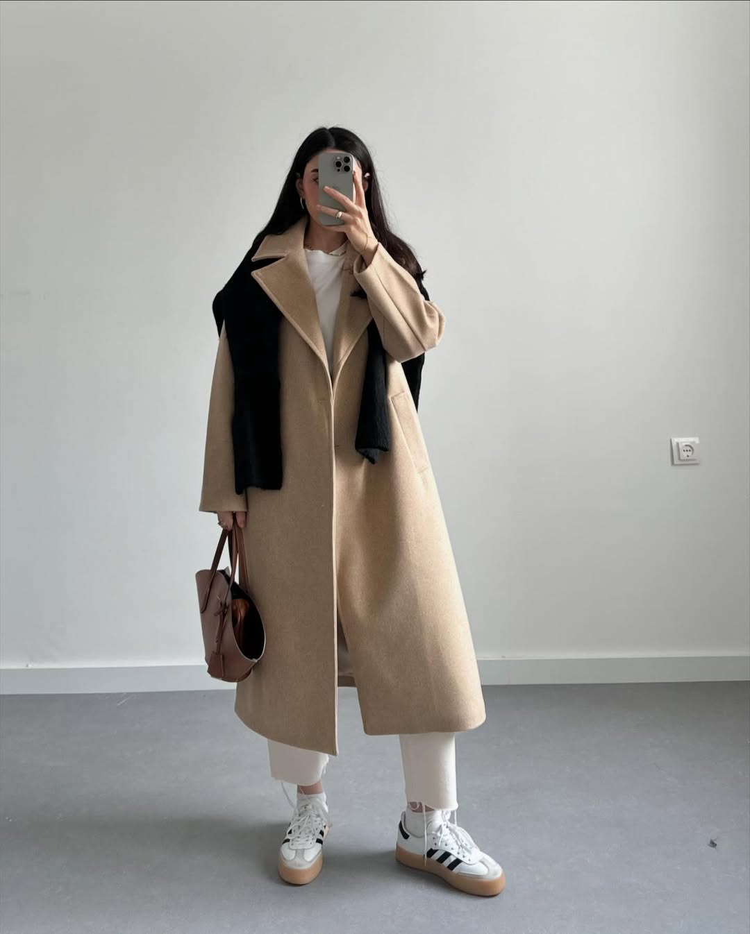 MANTEAU CACHEMIR AVEC BOUTON