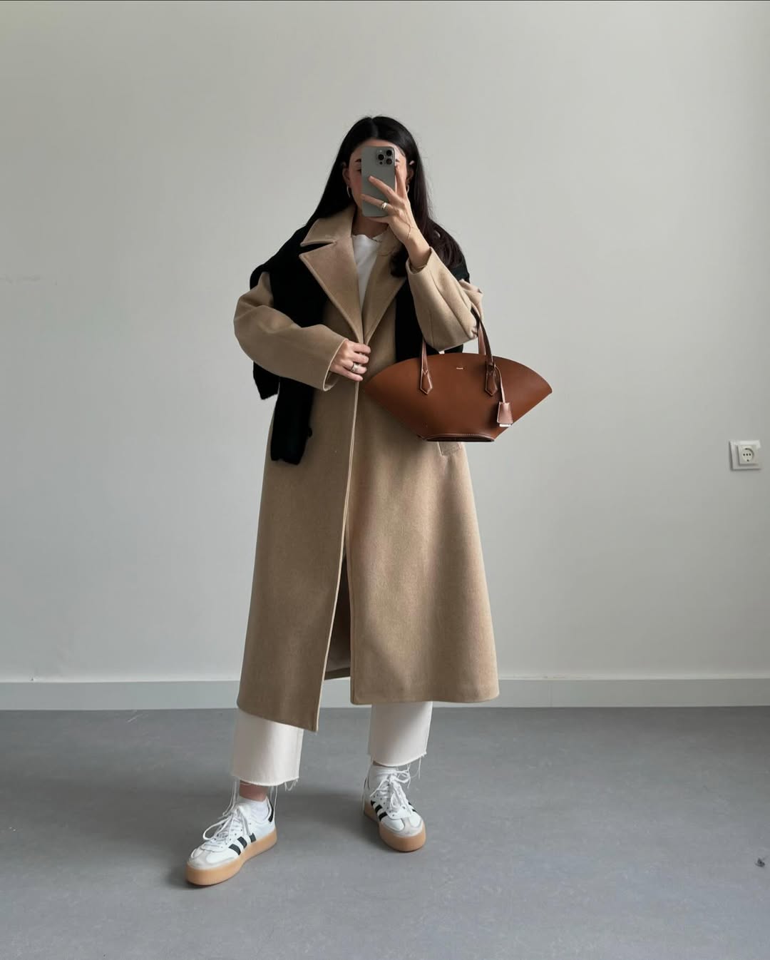 MANTEAU CACHEMIR AVEC BOUTON