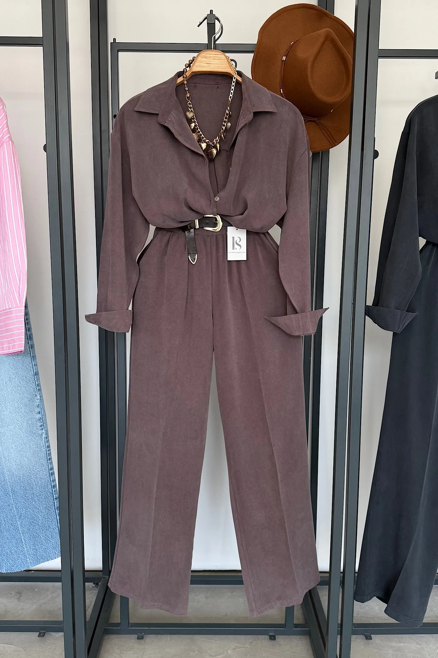 Ensemble Chemise & Pantalon en Modal – MARRON