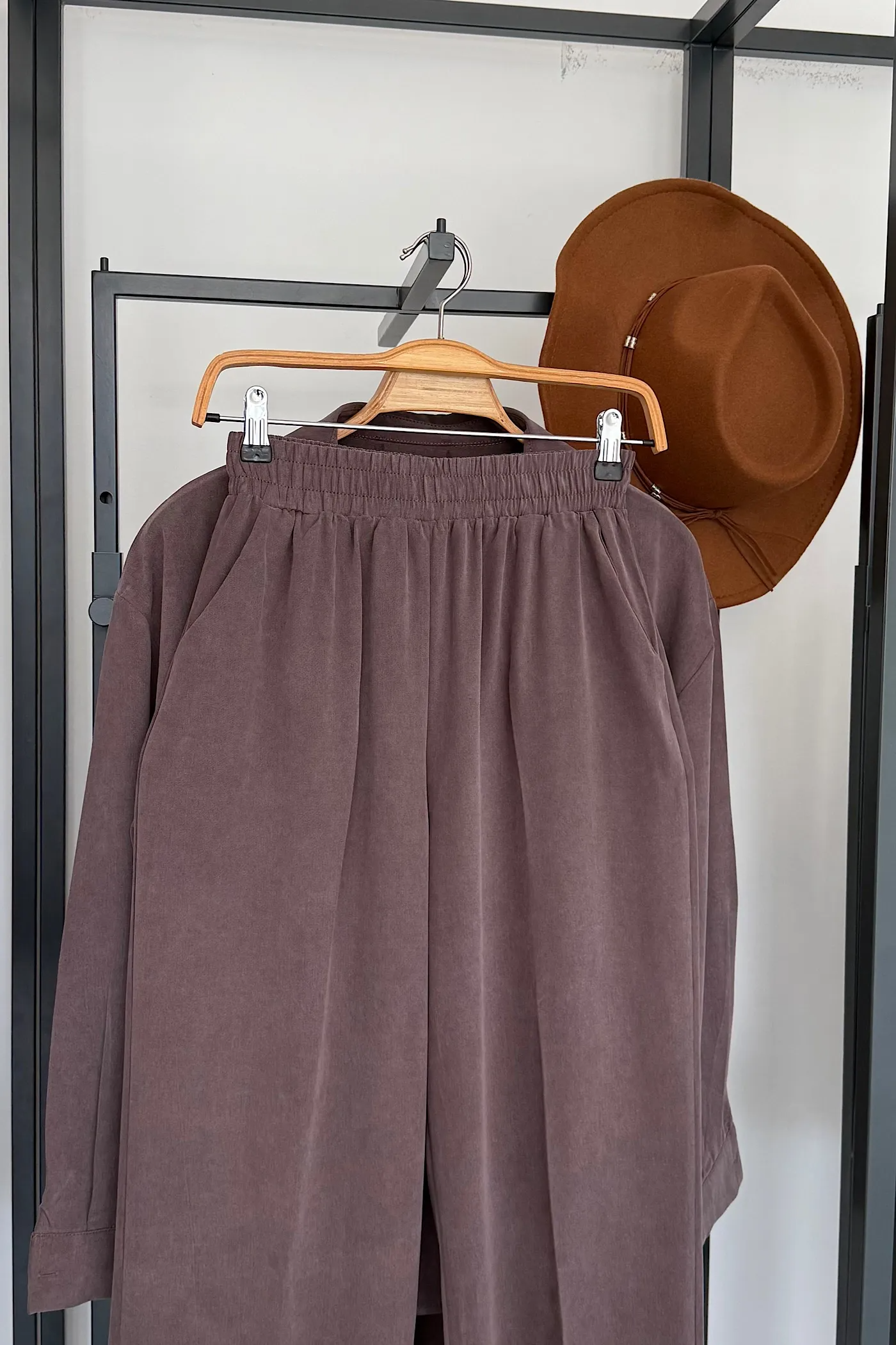 Ensemble Chemise & Pantalon en Modal – MARRON